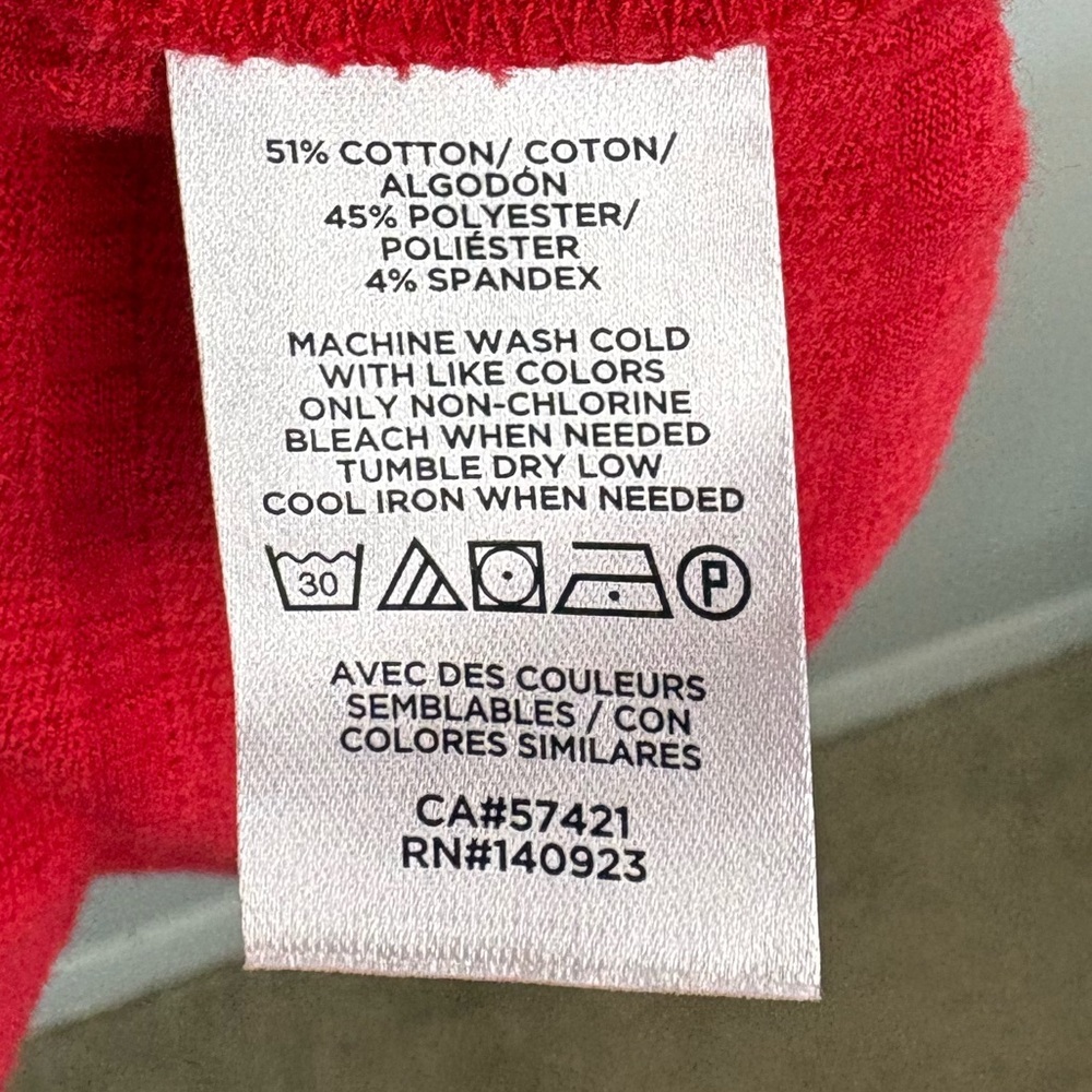 LOFT Red Ribbed Knit Dress with Waist Tie sz medium 51% cotton - Picture 5 of 8